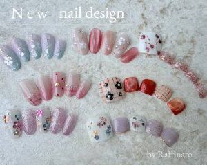 ピンク グラデーション レトロ かわいい ネイルデザイン コラージュ